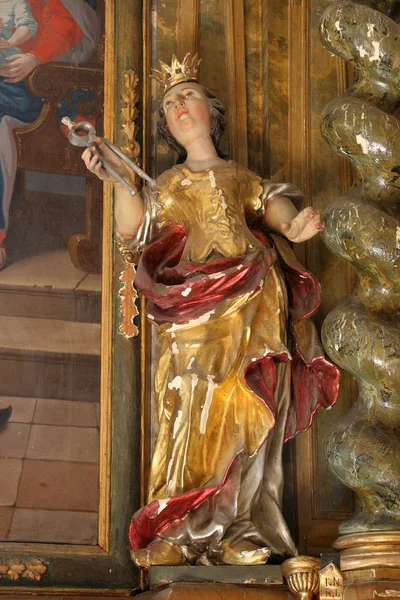 Heilige Apollonia Statue Auf Altar Der Burgkapelle Klenovnik Kroatien — Stockfoto