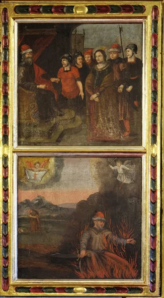 Scenes Life Barbara Virgin Martyr Protector Miners Good Death Altarpiece — Stock Photo, Image