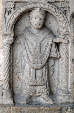 St. Geminianus, Wiligelmo, Princes Gate, Modena Katedrali, İtalya'nın takipçileri tarafından bas Rölyef 