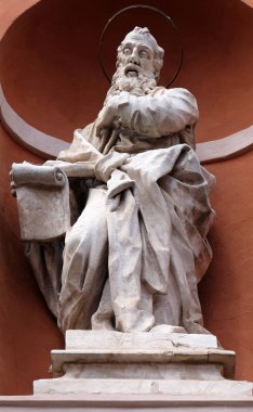 Saint Augustine heykel Portal aziz Barbabas Kilisesi, İtalya 