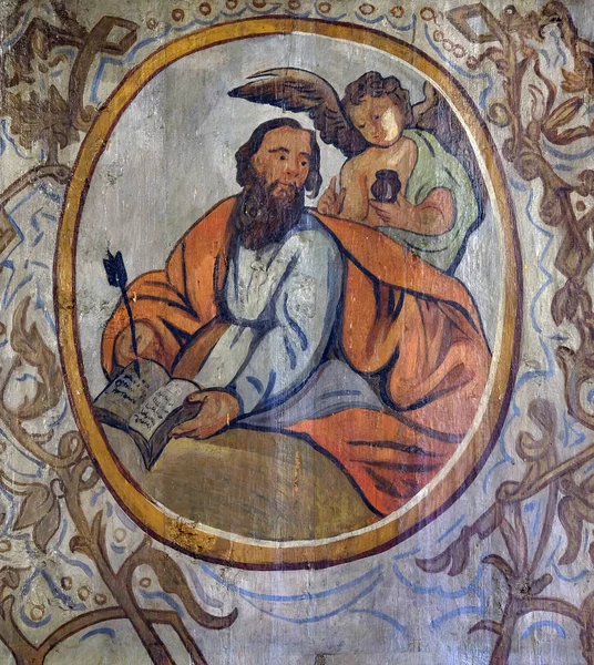 Heiliger Matthäus Der Evangelist Altarbild Der Kirche Der Heiligen Barbara — Stockfoto