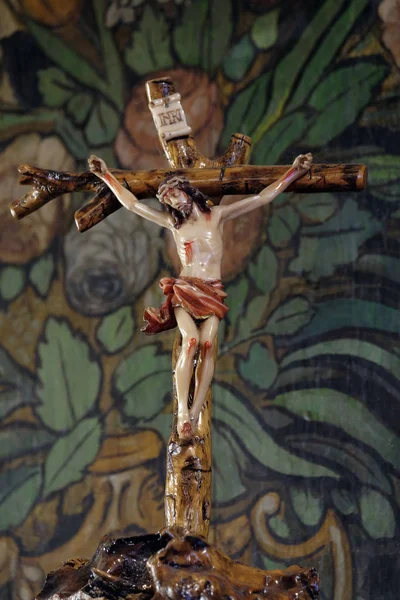 Cross Altar Church Saint Barbara Velika Mlaka Croatia — Stock Photo, Image