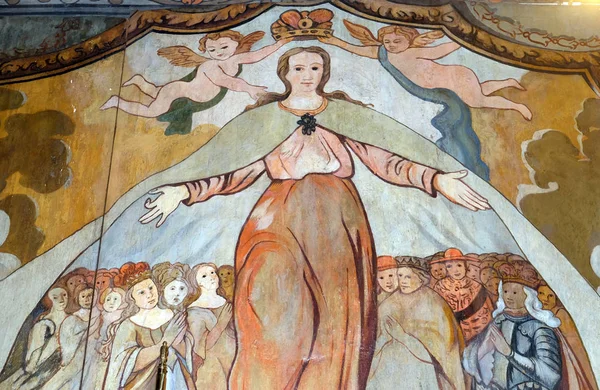 聖バルバラ 処女殉教者 鉱夫のプロテクターと良い死 ヴェリカ マラッカ クロアチアの聖バルバラ教会の祭壇画 — ストック写真