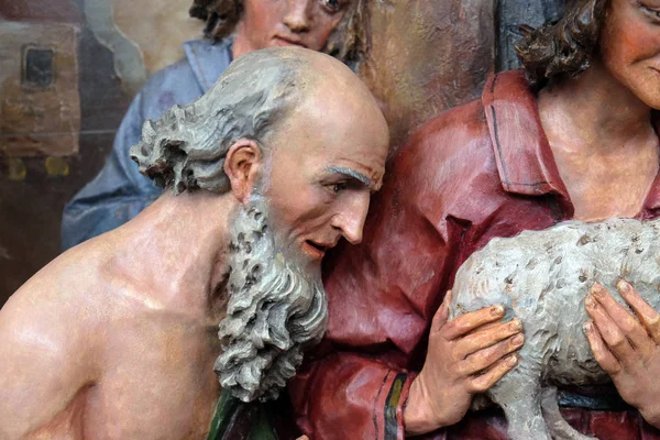 Adoration Shepherds Nativity Scene Altarpiece Church Saint Matthew Stitar Croatia — Stock Photo, Image