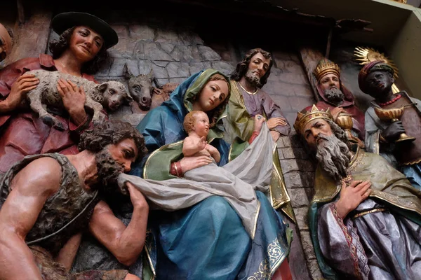 Scène Nativité Retable Dans Église Saint Matthieu Stitar Croatie — Photo