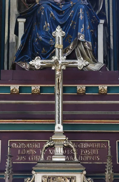 Kruis Het Altaar Van Maagd Maria Zagreb Kathedraal Gewijd Aan — Stockfoto