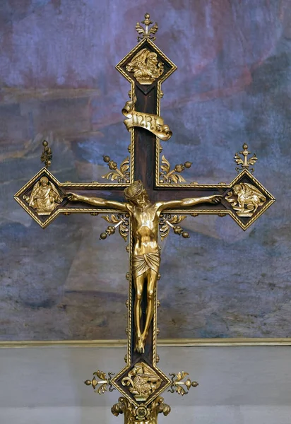 Croix Sur Autel Saint Jérôme Dans Cathédrale Zagreb Dédiée Assomption — Photo