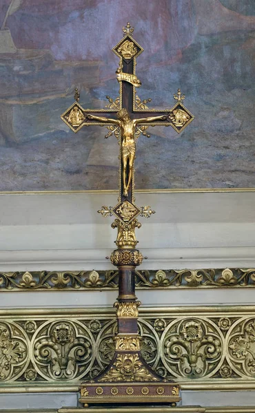 Croix Sur Autel Saint Jérôme Dans Cathédrale Zagreb Dédiée Assomption — Photo