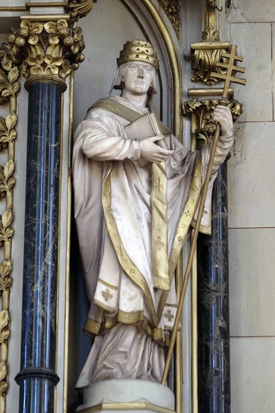 San Fabián Estatua Altar San Jerónimo Catedral Zagreb Dedicada Asunción — Foto de Stock