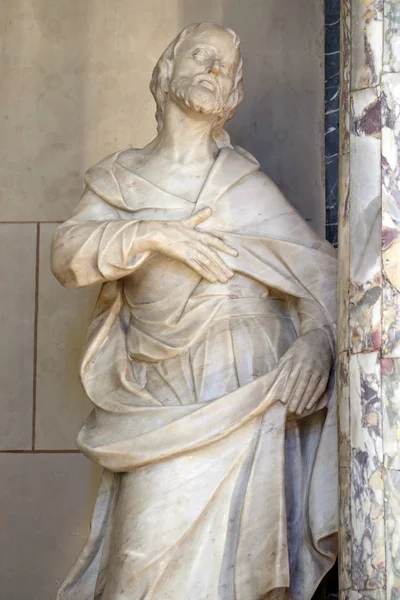 São José Estátua Sobre Altar Nossa Senhora Catedral Zagreb Dedicada — Fotografia de Stock