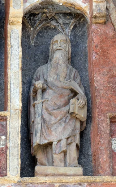 Statue Des Heiligen Auf Dem Südportal Der Kirche Des Marko — Stockfoto