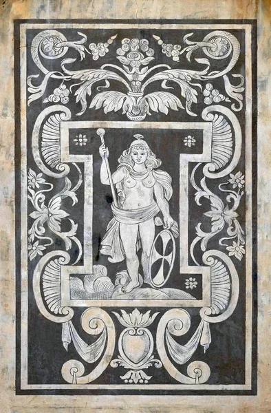 Detail Van Decoratie Van Voorgevel Van Gebouw Van Pisa Superiore — Stockfoto