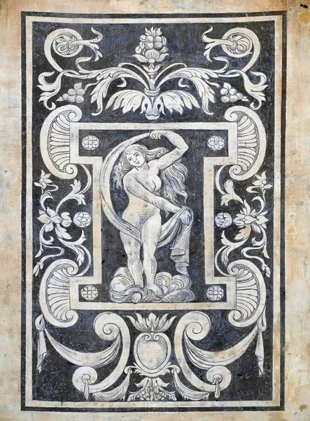 Detail Van Decoratie Van Voorgevel Van Gebouw Van Pisa Superiore — Stockfoto