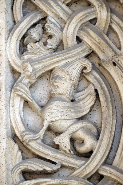 Steen Houtsnijwerk Door Aanhangers Van Wiligelmo Princes Gate Modena Cathedral — Stockfoto