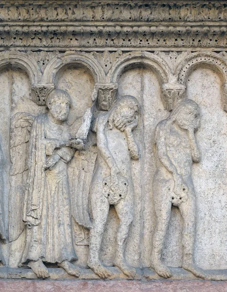 Die Vertreibung Aus Dem Paradies Durch Wiligelmo Kathedrale Von Modena — Stockfoto