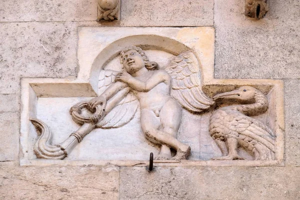 Genio Funerario Mit Umgedrehter Fackel 1099 Relief Von Wiligelmo Kathedrale — Stockfoto