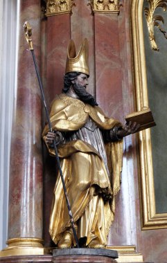 Noel Baba heykeli Aschaffenburg, Almanya Bayan kilisede sunak üzerinde