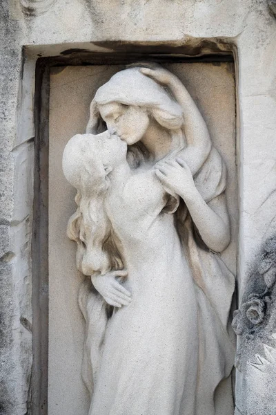 Detail Mourning Sculpture Mirogoj Cemetery Zagreb Croatia — Stock Photo, Image