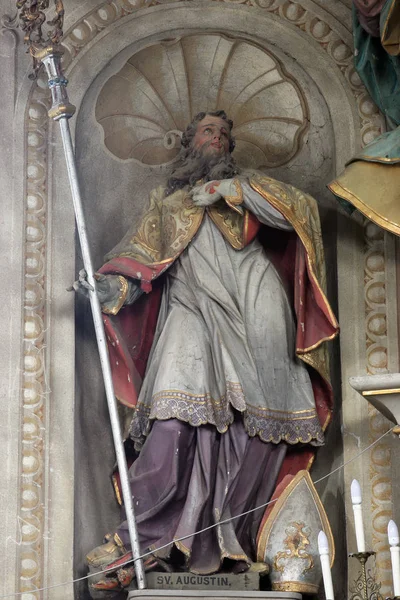 Святий Августин Головному Вівтарі Парафіяльній Церкві Припущення Marija Місті Muri — стокове фото