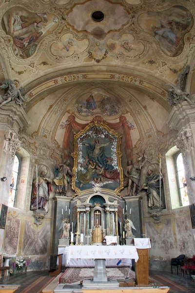 Главный Алтарь Приходской Церкви Успения Пресвятой Девы Марии Мури Хорватия — стоковое фото
