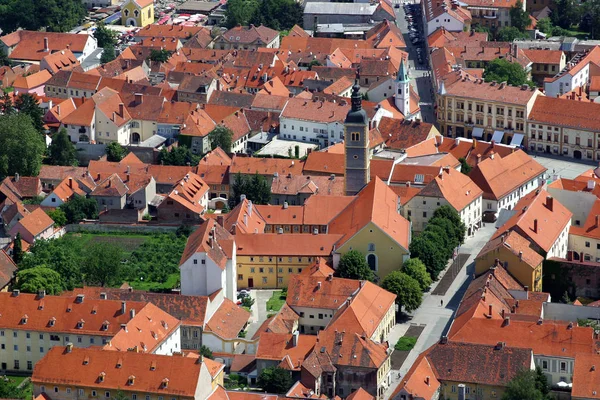 Αεροφωτογραφία Του Βαραζντίν Πόλη Της Βορειοδυτικής Κροατίας — Φωτογραφία Αρχείου