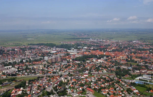 Vista Aérea Varazdin Ciudad Noroeste Croacia —  Fotos de Stock