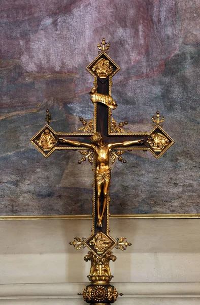 Croix Sur Autel Saint Jérôme Dans Cathédrale Zagreb Dédiée Assomption — Photo