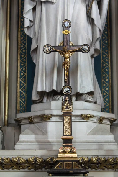 Cross Altar Joseph Zagreb Cathedral Dedicated Assumption Mary — Stock Photo, Image