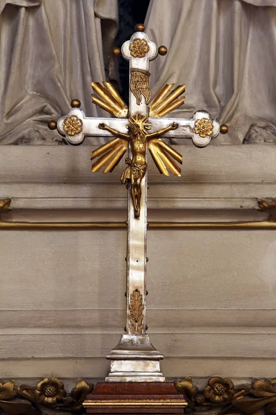 Cross Altar Peter Paul Zagreb Cathedral Dedicated Assumption Mary — Stock Photo, Image