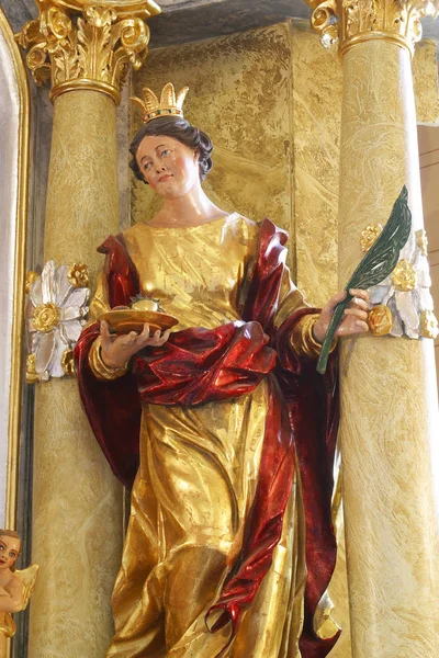 Santa Lucia Statua Sull Altare Maggiore Nella Cappella San Vito — Foto Stock