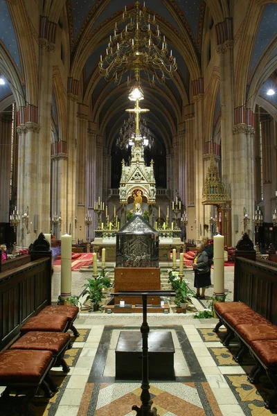 Interiér Katedrály Záhřeb Zaměřuje Nanebevzetí Panny Marie — Stock fotografie
