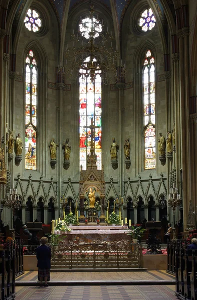 Interior Catedral Zagreb Dedicada Assunção Virgem Maria Croácia — Fotografia de Stock