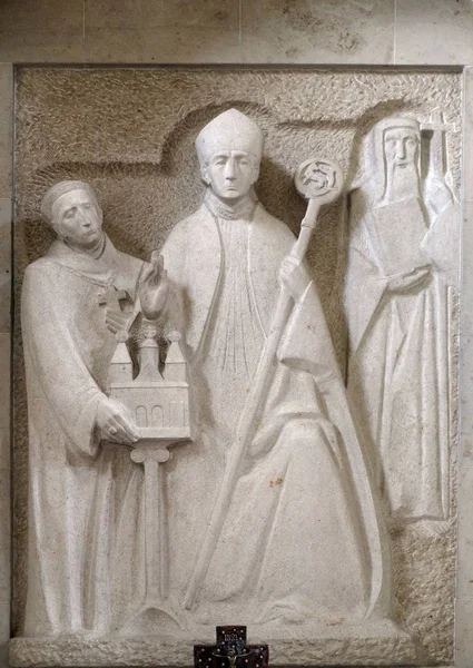 Wurzburg Bishop Adalbero Savior Monastery Egbert Holy Makarius Wurzburg Altar — Stock Photo, Image