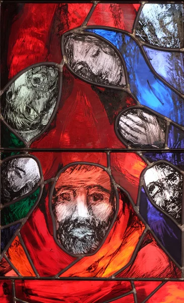 Pentecost Stained Glass Window Sieger Koeder Church Saint Bartholomew Leutershausen — Stock Photo, Image