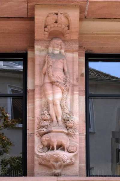 Signo Astrológico Aries Relieve Fachada Casa Aschaffenburg Alemania — Foto de Stock