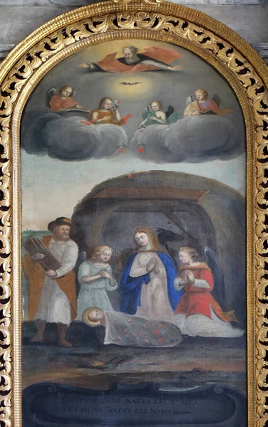 Naissance Jésus Retable Dans Chapelle Amorsbrunn Amorbach Forêt Odes Bavière — Photo