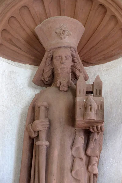 Saint Amor Amorbach Posąg Kaplicy Amorsbrunn Amorbach Lasu Ody Bawarii — Zdjęcie stockowe