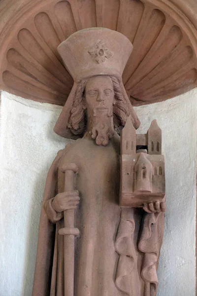 Sant Amor Amorbach Statua Nella Cappella Amorsbrunn Amorbach Foresta Odes — Foto Stock
