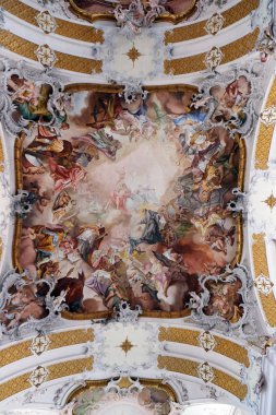 Son hüküm ve yüceltilmesi Benedictine düzenin fresk tarafından Matthaus Gunther Benedictine Manastırı Kilisesi Amorbach, Almanya 
