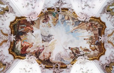 Aziz Benedict, fresk Benedictine Manastırı Kilisesi Amorbach, Almanya'da Matthaus Gunther tarafından kıyamet