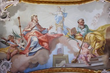 Saint James yaşlı ve Aziz Yahuda Thaddeus, fresco tarafından Matthaus Gunther Benedictine Manastırı Kilisesi Amorbach, Almanya 