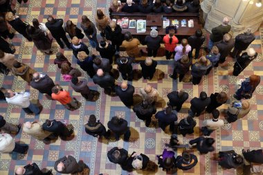 Zagreb Meryem varsayım üzerinde 05 Nisan 2015 katedral ayinde Paskalya
