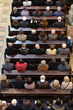 Zagreb Meryem varsayım üzerinde 05 Nisan 2015 katedral ayinde Paskalya