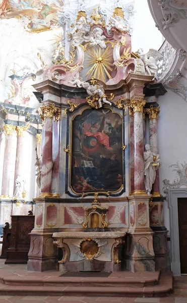 Visión San Benito Altar Iglesia Del Monasterio Benedictino Amorbach Alemania — Foto de Stock