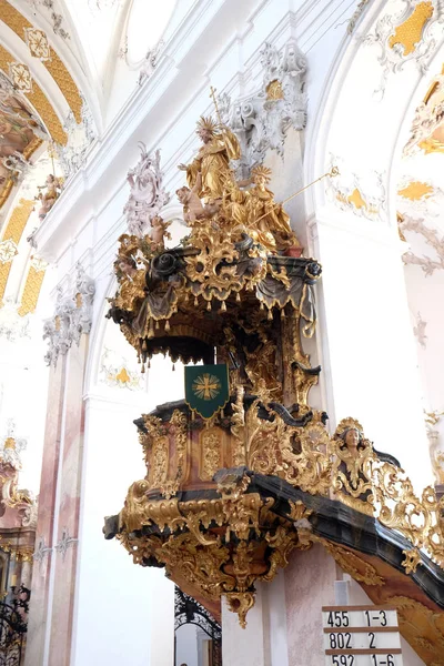 Púlpito Igreja Mosteiro Beneditino Amorbach Alemanha — Fotografia de Stock