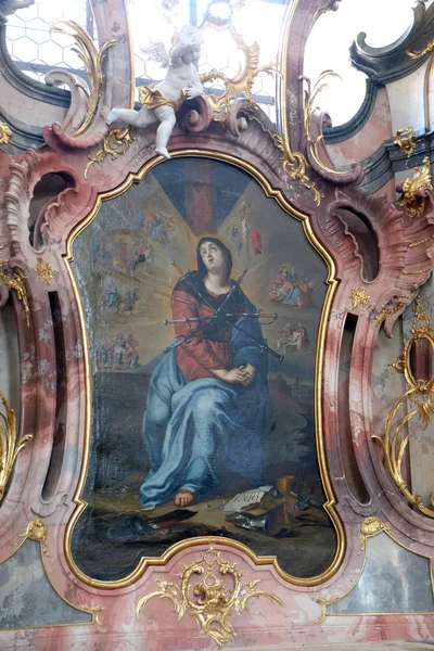 Sette Dolori Della Vergine Maria Altare Nella Chiesa Del Monastero — Foto Stock