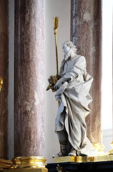 Pyhä Joachim Patsas Pääalttarilla Amorbach Benedictinen Luostarin Kirkossa Ala Franconiassa — kuvapankkivalokuva