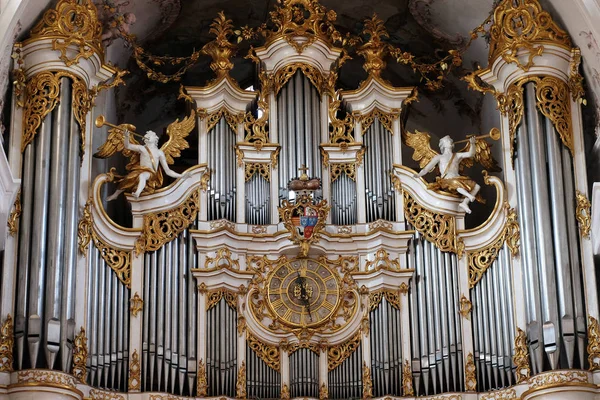 Órgano Amorbach Iglesia Del Monasterio Benedictino Distrito Miltenberg Baja Franconia —  Fotos de Stock