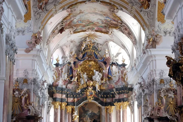 Szentháromság Oltár Amorbach Bencés Kolostor Templom Alsó Frankföld Bajorország Németország — Stock Fotó