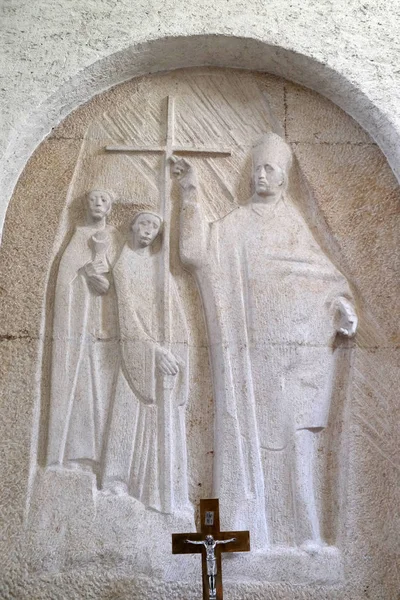 Saints Kilian Kolonat Und Totnan Altaret Munsterschwarzach Abbey Benediktinkloster Tyskland — Stockfoto